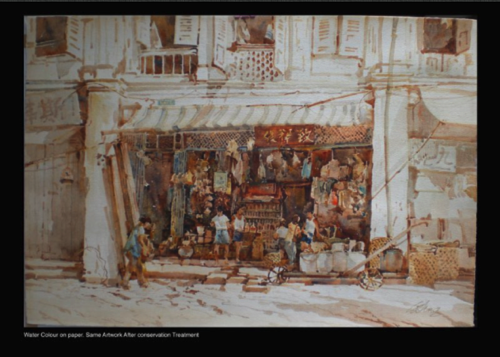 Water colour on paper After conservation  Treatment for  discolouration